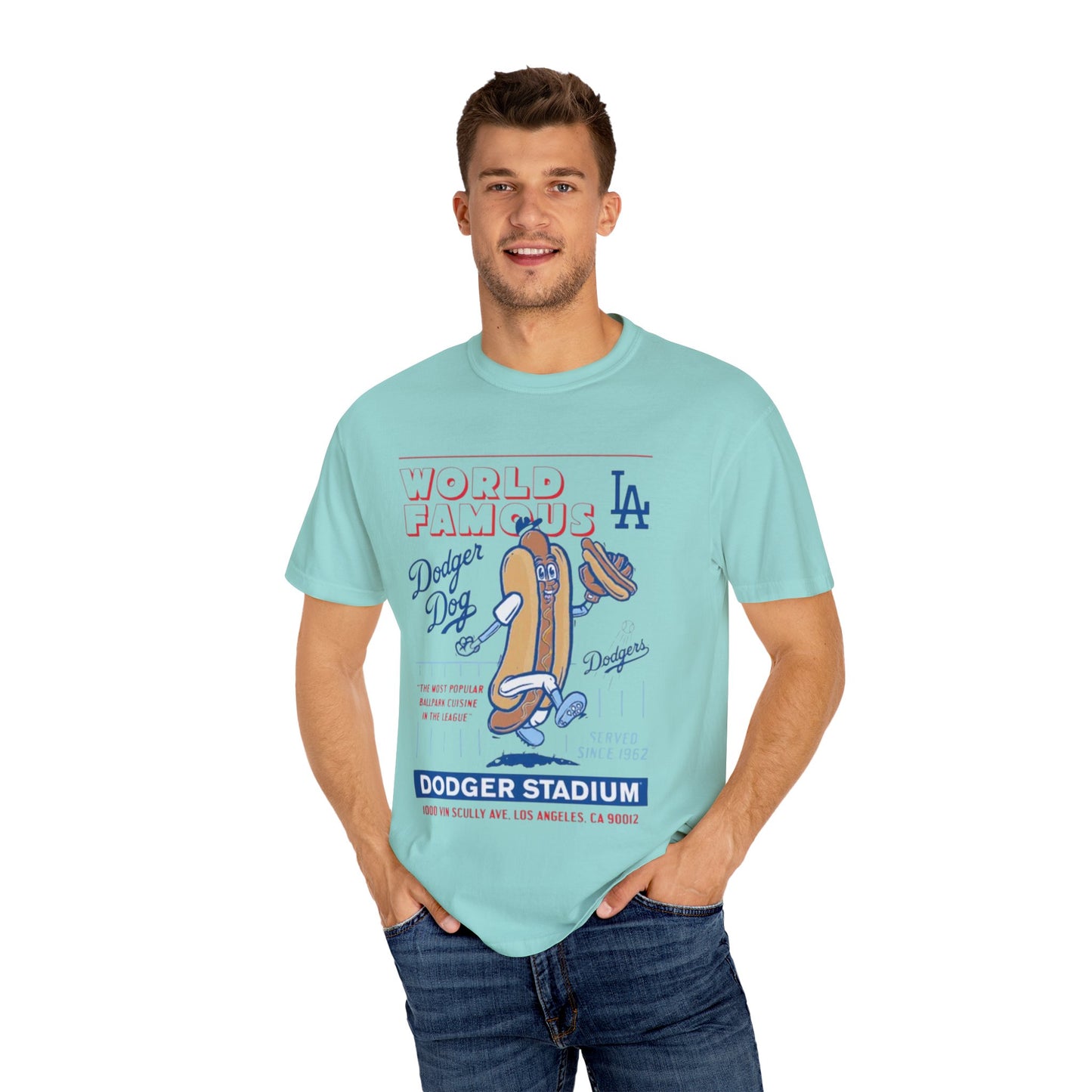 MLB Dodger Stadium Hotdog Man Unisex Tee, Famous Cuisine, Dodgers Baseball Fan
