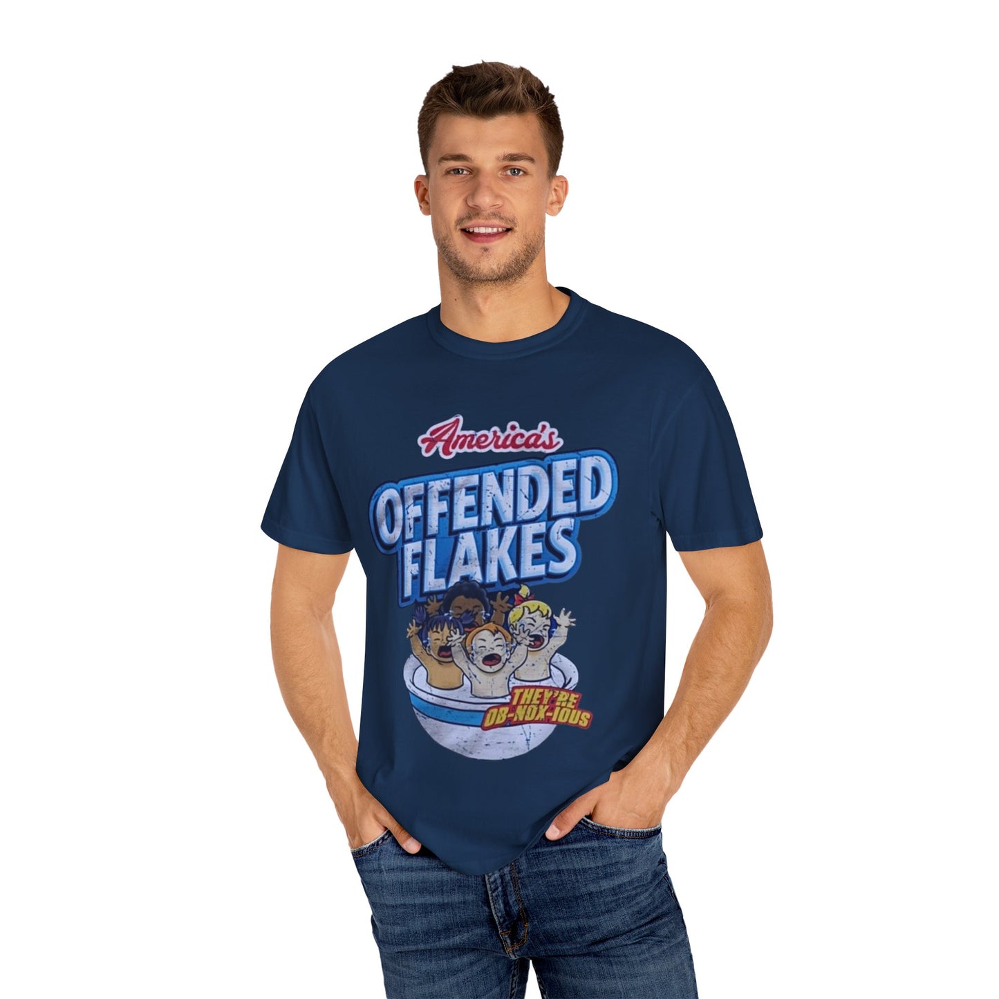 Offended Flakes Cereal Humor Unisex Tee, Liberal Trigger Shirt, Kellogs Corn