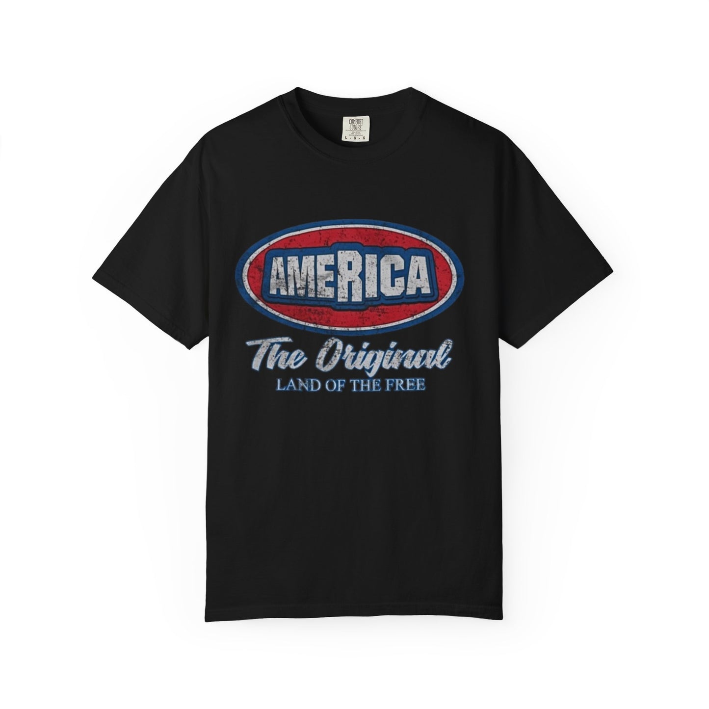 America The Original Land of the Free Patriotic Kingsford Logo Red White and