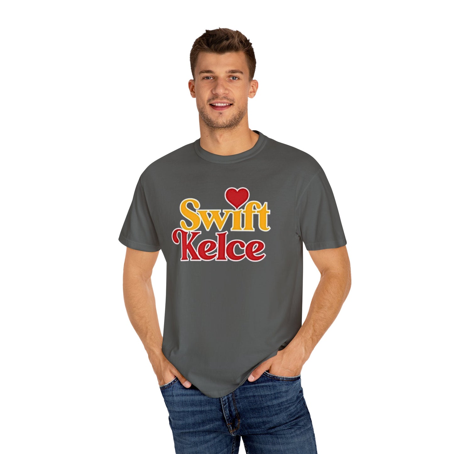 Kansas City Chiefs Football Tee, Travis Kelce #87, Swiftie Love Shirt with Heart