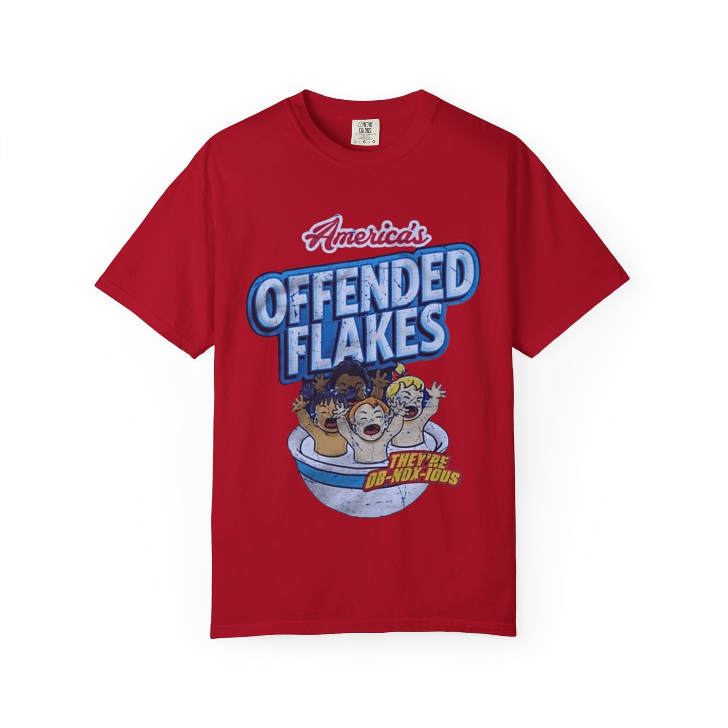 Offended Flakes Cereal Humor Unisex Tee, Liberal Trigger Shirt, Kellogs Corn