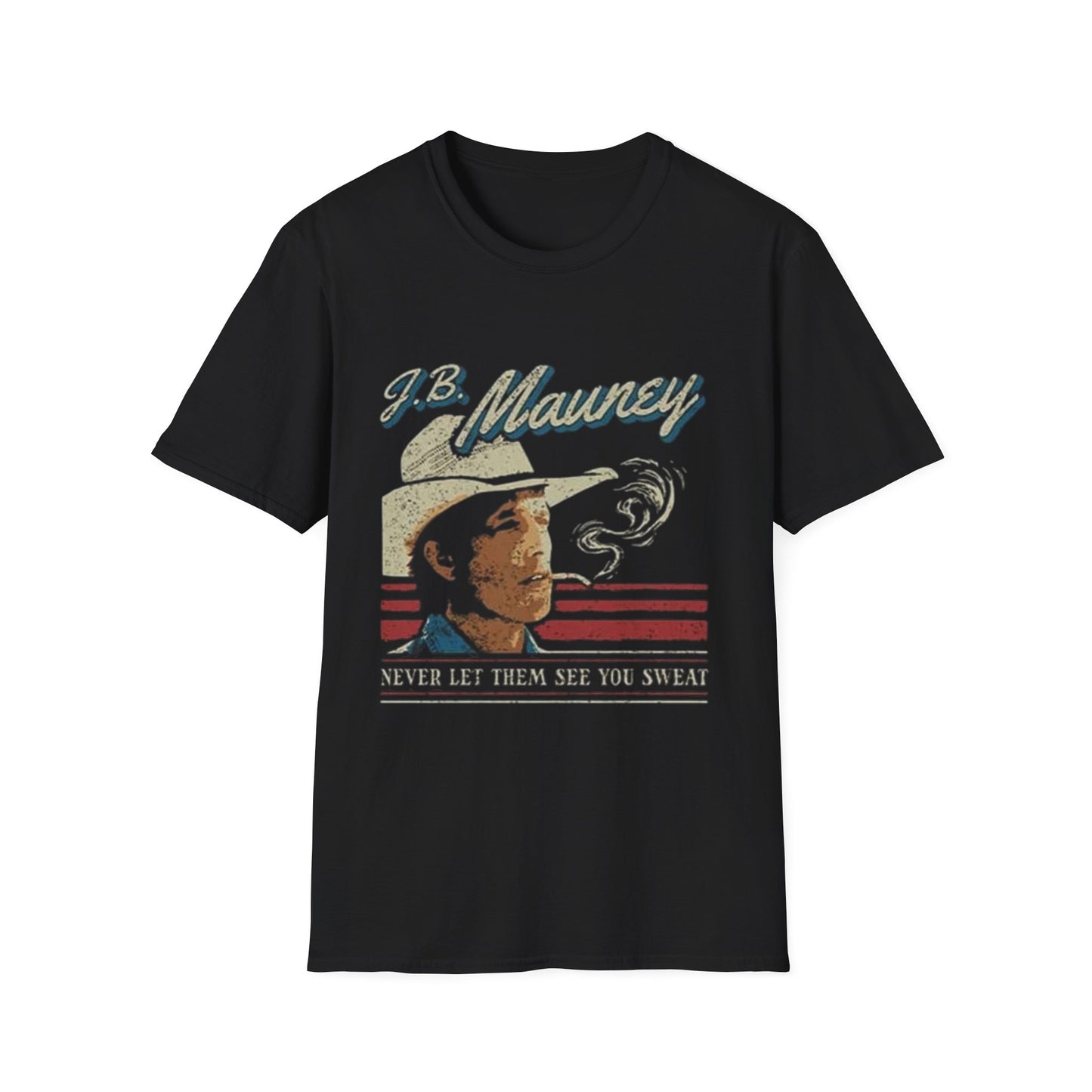 JB Mauney Bull Riding Legend Tee, Unisex T-Shirt, Cigarette Smoking Cowboy Hat