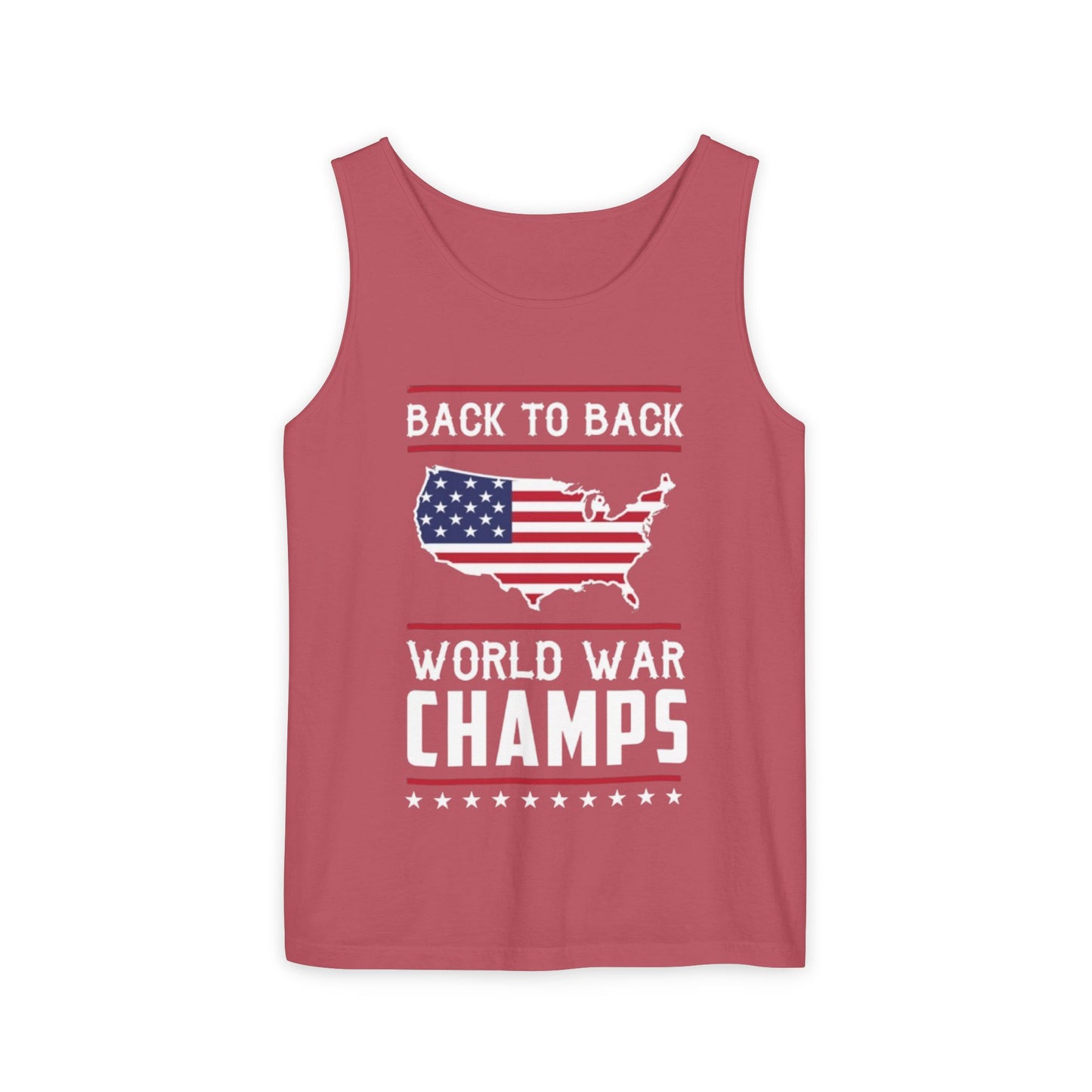 4th of July USA Back to Back World War Champions Tank, Merica Red White Blue