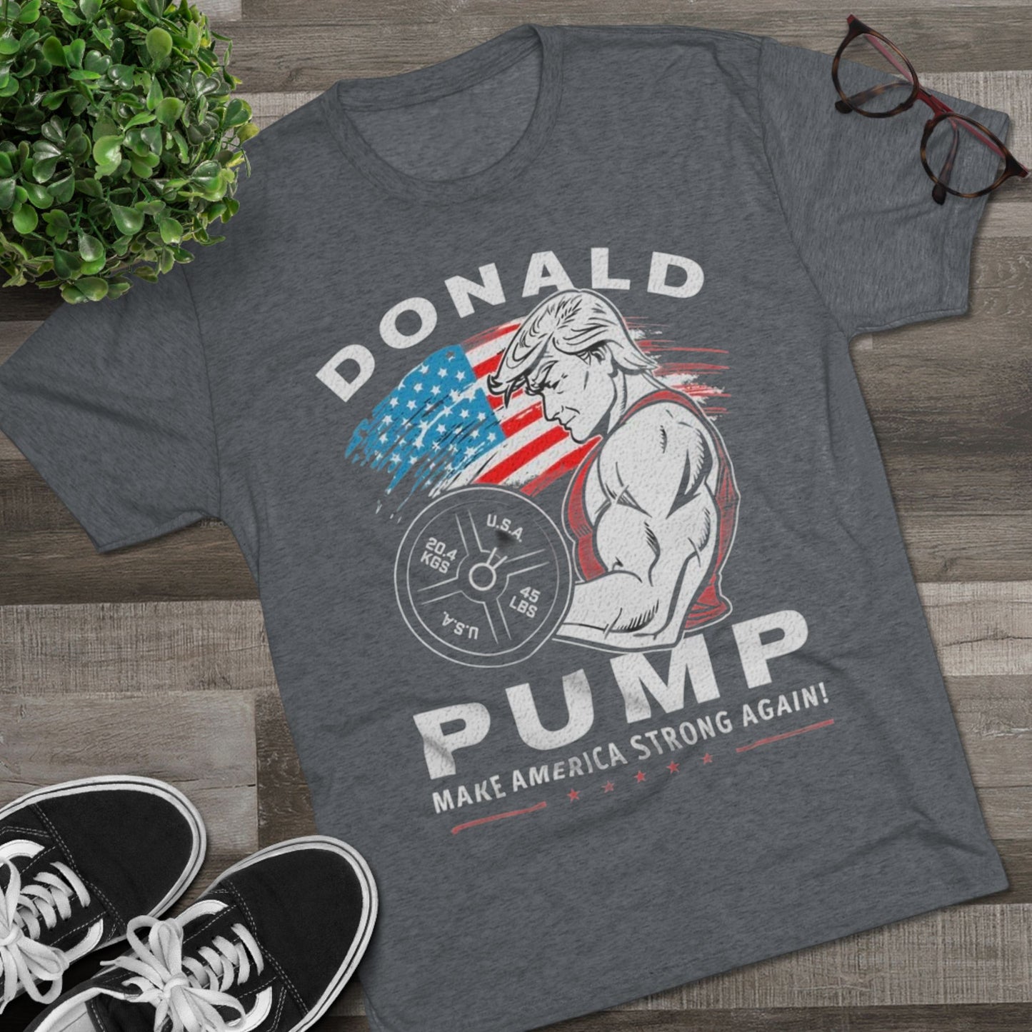 Donald “Pump” Trump 2024 President Lifting Weights Tee, Unisex Workout